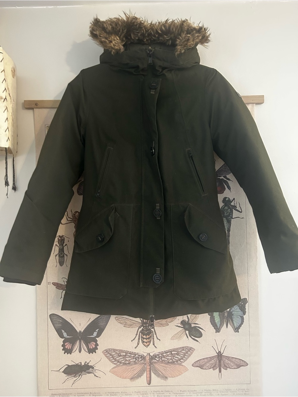 The North Face Dryvent Parka Winter Jacket Green Down Insulated